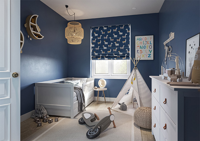Alpaca, Indigo - Roman Blind - Image 6